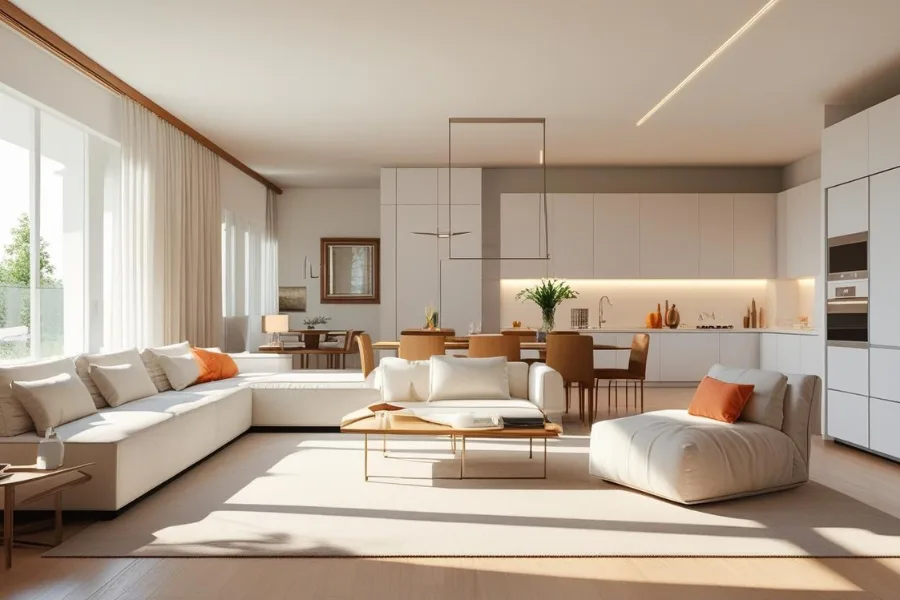 Konsep open plan bergaya urban oleh jasa interior terdekat