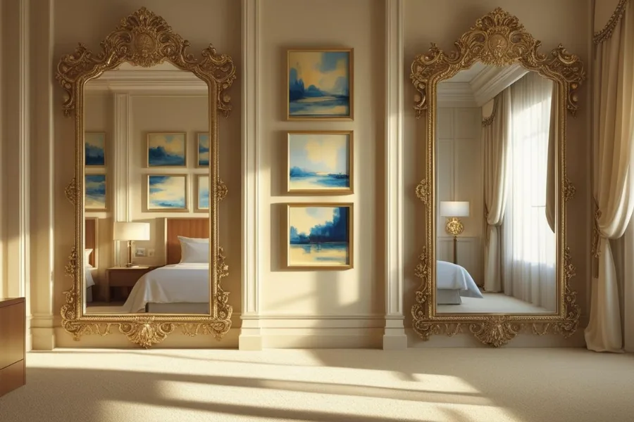 Cermin Artistik Kamar Tidur Mewah Elegan