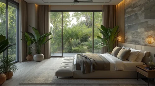 Elemen Natural pada kamar tidur mewah