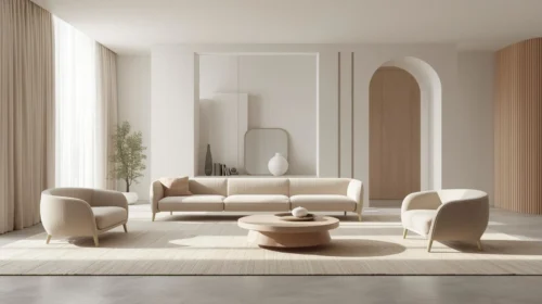 Penggunaan Furniture Geometris dan Kurva