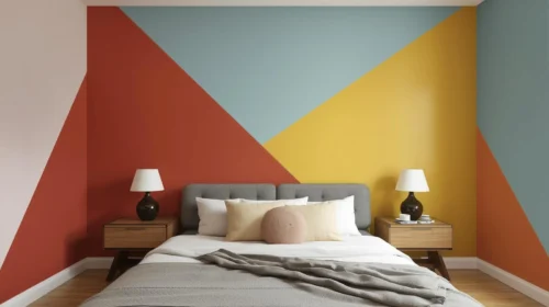 Dinding Kamar dengan Teknik Cat Color Blocking