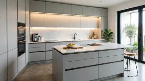 Desain Tanpa Pegangan (Handleless Cabinets)