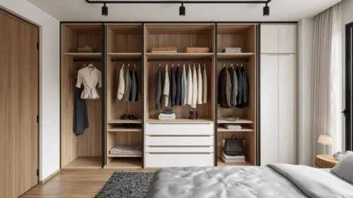 Lemari Pakaian Tanpa Pintu (Open Wardrobe)