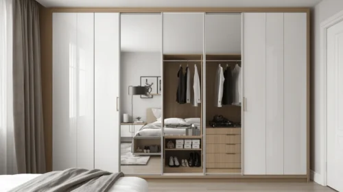 Lemari Pakaian dengan Cermin Full-Body