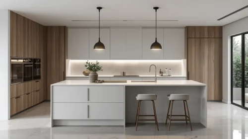 Model Kitchen Set dengan Island (Meja Tengah)