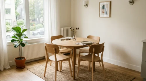 Model Meja Makan Bundar (Space-Saving)